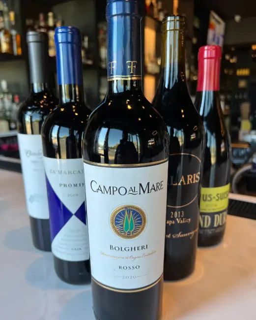 curated wine selection to complement various meals