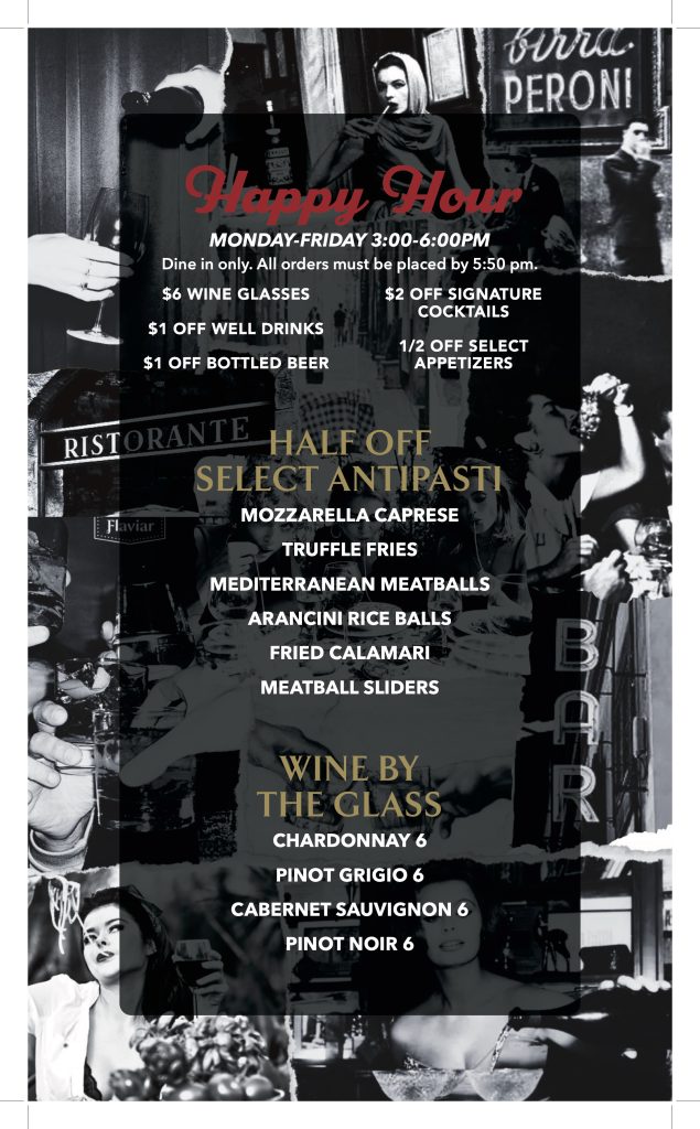 Galliano Italian Restaurant Happy Hour Menu