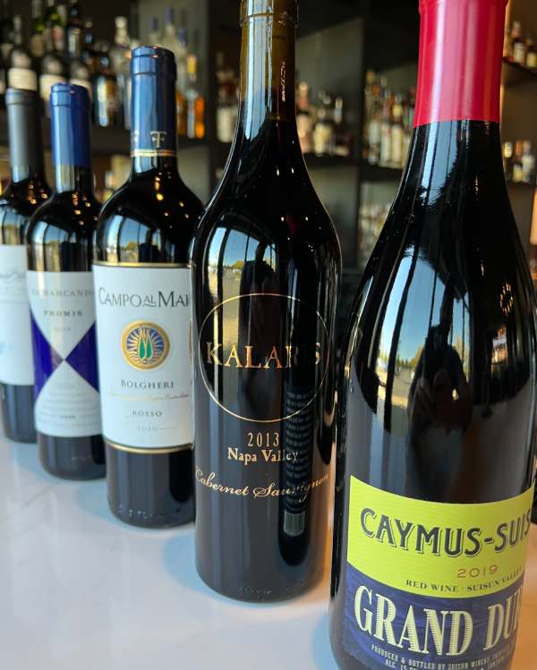 Curated wine selection at Galliano Italian Restaurant & Wine Bar