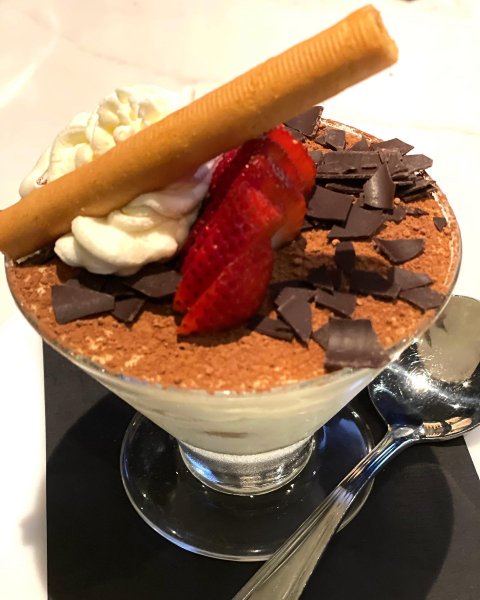 Italian dessert and wine served for final course