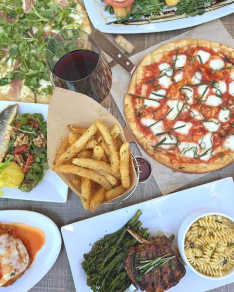  Italian food plate with wine at Galliano