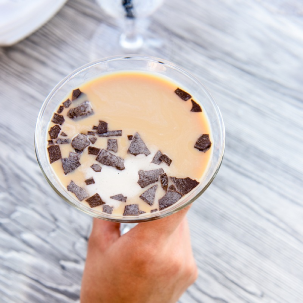 Chocolate Martini with chocolate flakes at Galliano Italian Restaurant & Wine Bar Gambrills.