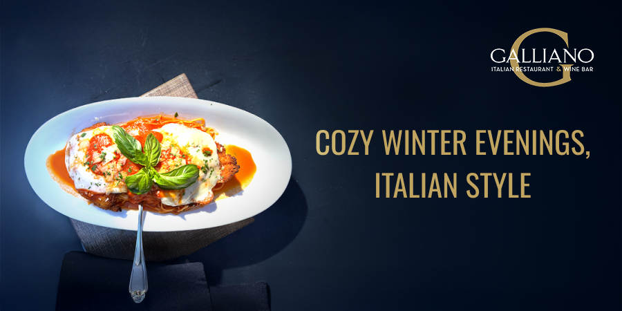 Cozy winter Italian dining with pasta and wine at Galliano in Gambrills.