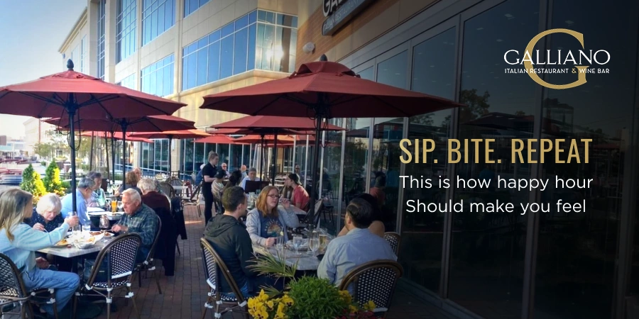 Happy hour evening at Galliano Italian Restaurant and Wine Bar Maple Lawn